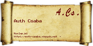 Auth Csaba névjegykártya